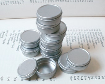 One Small Metal Tin, 10ml Blank Round Silver Color