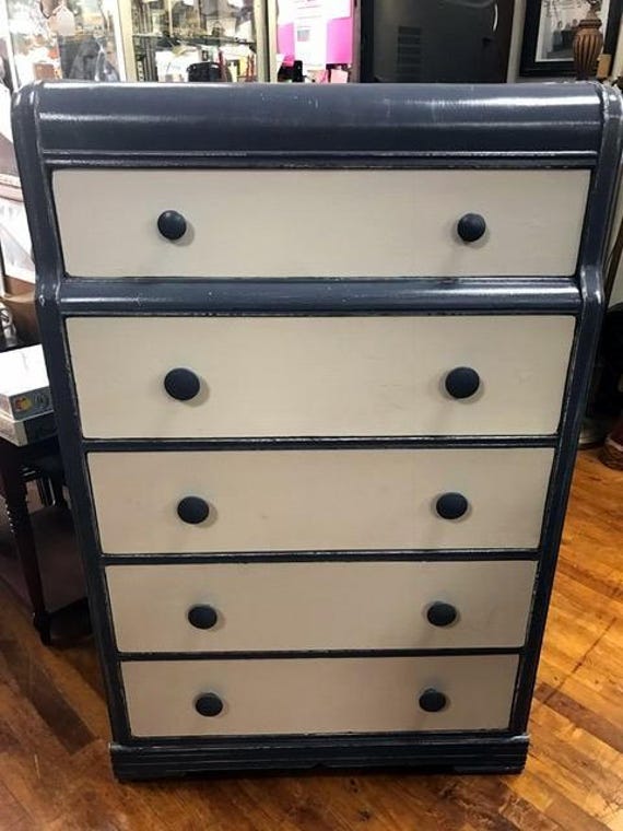 Waterfall Tall Dresser Painted Gray and White