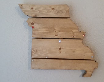 Wooden Missouri State Map Wall Art