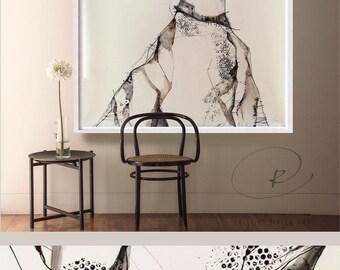 Tree- Extra large abstract ink art painting, extra large wall art, nature art, minimalist art, modern art, large wall art, abstract art, ink