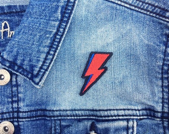 David Bowie Lightning Bolt Iron-on Embroidered patch