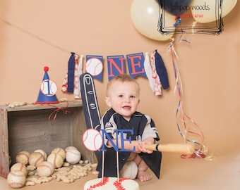 Ultimate cake smash package, baseball birthday, baseball banner, boys birthday, first birthday, sports birthday