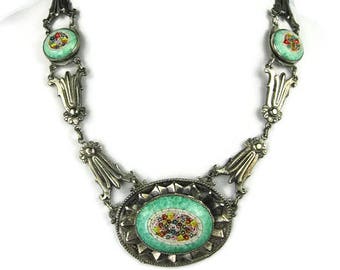 Art Deco Micro Mosaic Necklace