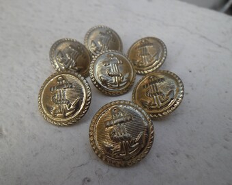 7 buttons VINTAGE plastic gold 20 mm / BUTTONS / buttons
