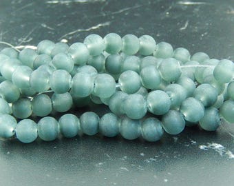 Black 8mm frosted glass beads, set of 20 or 105