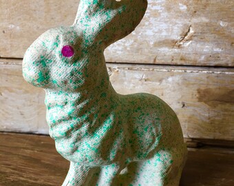 Vintage Paper Mache Bunny or Rabbit 1940's Green