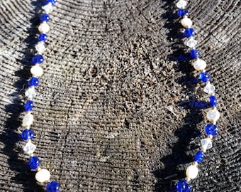 Handmade Glass and Freshwater Pearl Necklace