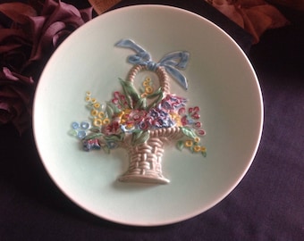 Clarice Cliff " Basket of Flowers" wall plate.