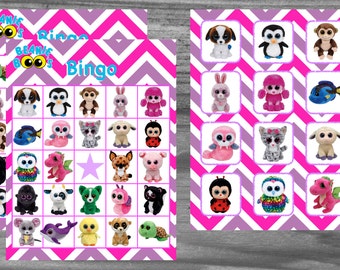 Beanie Boo Bingo - Birthday Party Bingo Game - instant download