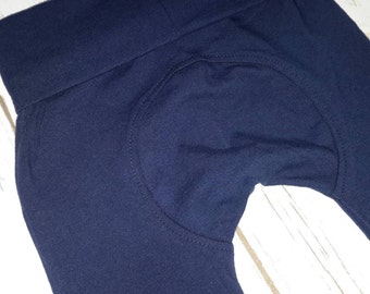 Miniloones Grow With Me Pants Solid Navy Baby Pants