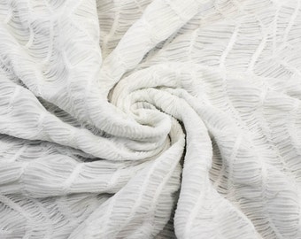 White Jewel Web Stripe Stretch Knit Fabric - 1 Yard Style 6254