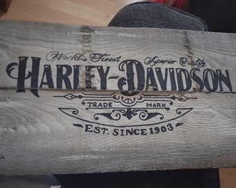Harley davidson sign | Etsy