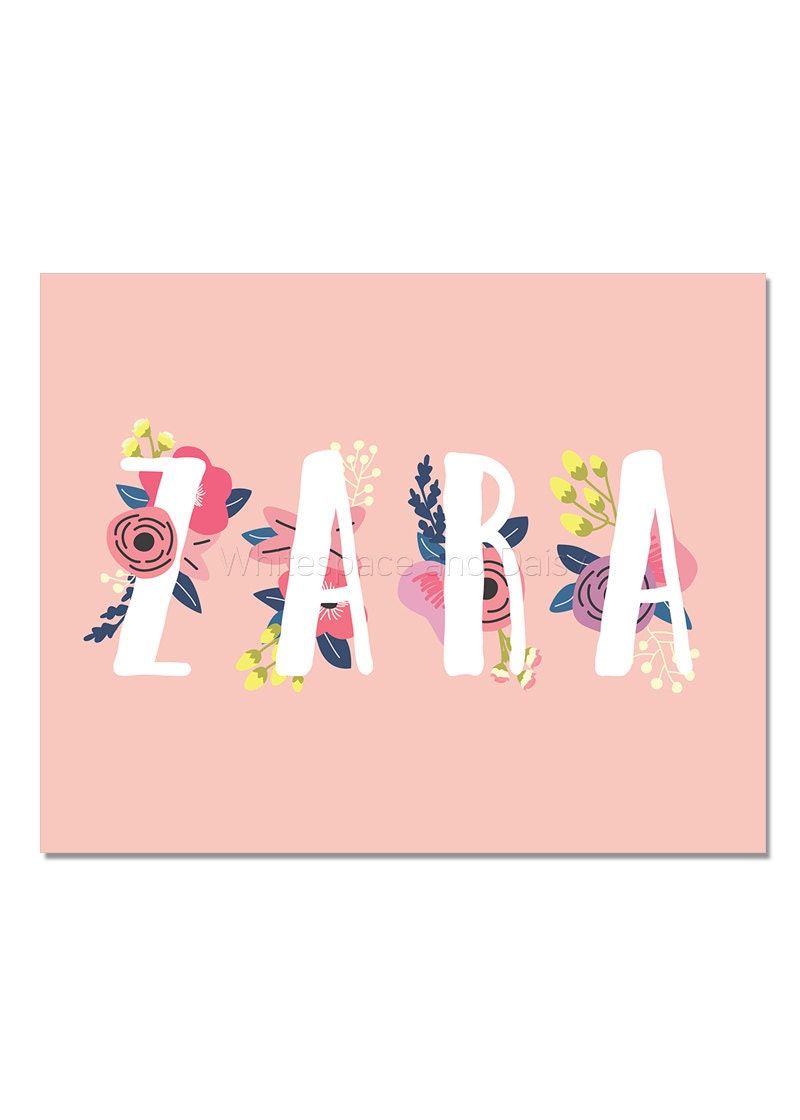 Zara Baby Name Wall Art Zara Baby Name Sign Zara Party