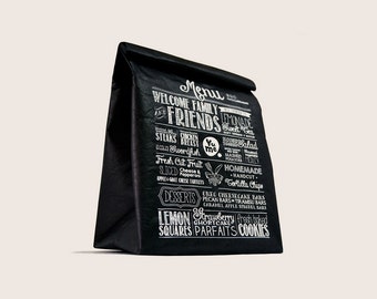 Insulated Lunch Bag Tyvek “Menu” / YPB-1 / Lunch Sack/ Lunch Bag/ paper bag/ Insulated/ BACK to SCHOOL/ Eco-friendly