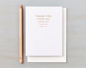 Luxurious Letterpress Gold Foil Thank You cards