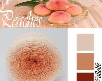 Peaches* Merino silk Gradient Yarn hand dyed - Lace weight