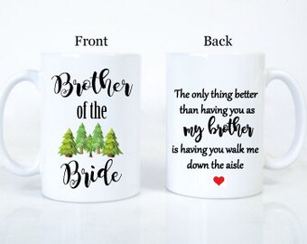 Brother of the bride mug // Walk me down the aisle Proposal Mug for brother // Will You walk me down the aisle // Brother wedding mug 104