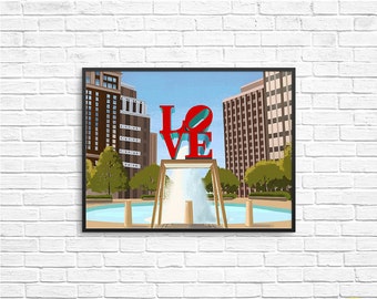Love Park / Philadelphia Illustration / Philly Art Print