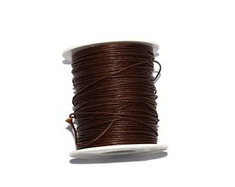 20 / 50 / 100 m cotton wax 1 mm or 2 mm or 3 mm dark brown / chocolate