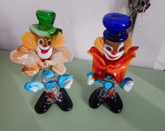Zwei Murano Glas Clowns - Figurinen - Sechziger Jahre - Sammlerstücke