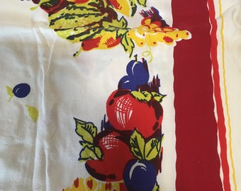 A vintage hand printed table cloth