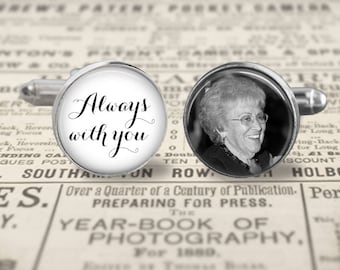 Custom Memorial Photo Cufflinks, Mens Accessories, Wedding Cufflinks, Always With You
