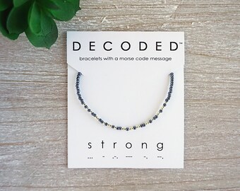 STRONG - Word Bracelet - Morse Code Jewelry - Friendship Jewlery - Morse Code - Inspirational Jewelry - Encouragement Gift