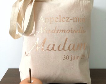 Tote bag Madame Future bridal rose gold