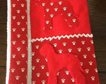 Bedlington terrier silhouette diary cover. Other dogs available.