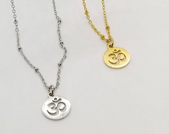 Om Necklace, Om Symbol Necklace, Dainty Om Necklace, Silver Om Necklace, Gold Om Necklace, Om Jewelry, Yoga Jewelry
