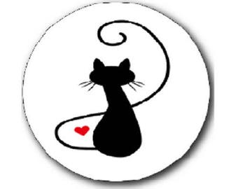 CAT and heart cabochon 20mm