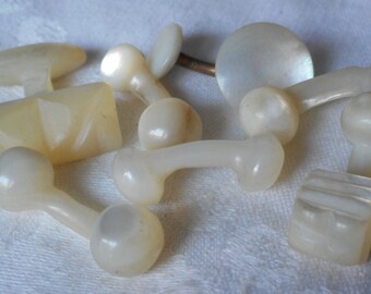 Lot de 7 coquille solide VINTAGE ANTIQUE victorien relier bijoux fantaisie