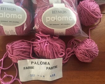 13 Full Skeins Reynold Paloma Over 1350 yards Wool Microfiber Pink Worsted