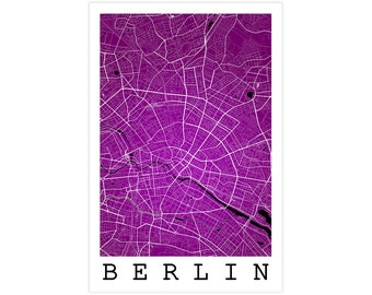 Berlin Street Map, Berlin Germany, Modern Art Print, Berlin Map, Berlin Gift, Berlin Decor, Berlin Art, Berlin Poster, Berlin Wall Art