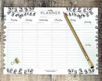 Weekly Planner - A4 planner - Daily Organiser - Weekly Agenda - Planner Notepad - Desk Pad - Desk Planner