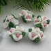 8pcs Forget Me Not Ceramic 16mm,White w/ Pink Centre(FL17-001)