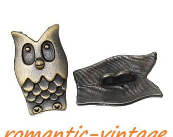 2 buttons 2 holes 16 * 25 mm bronze metal owls