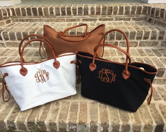 Designer Inspired Canvas Tote - Monogram Tote - Personalized Womens Purse - Beach Bag - Bridesmaid Gift - Womens Tote - Designer Inspired