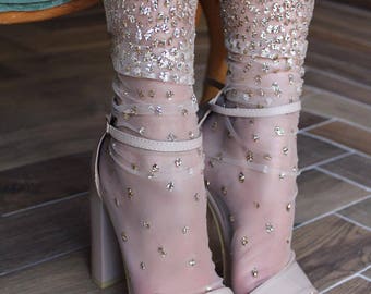 Ombre Sparkle Tulle Socks