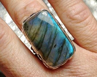 Labradorite Statement Ring - Size 6.5