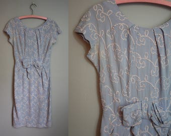 1950s Dress // Periwinkle Soutache Detail // XS