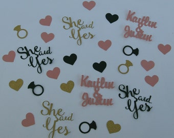 She Said Yes Confetti, Engagement Party Confetti, Bridal Confetti, Engagement Party Decor, Custom Parties by PartyAtYourDoor on Etsy