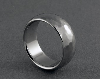 Titanium Hammered Ring, Titanium Band, Mens Ring, Womens Ring, Titanium Wedding Ring, Wedding Band, Engagement Ring, Hammered Band, Promise