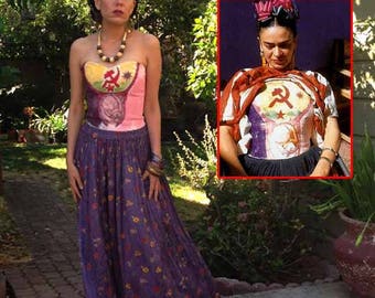 Frida Kahlo top inspired by Frida's cast. Frida Kahlo costume. Size XS