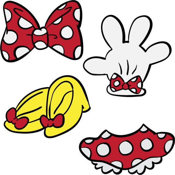 Download Mini Mouse Parts SVG DXF jpg png eps File Minnie Bow