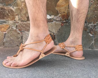 Barefoot Men Sandals - 100 % Genuine leather Barefoot Huarache sandals. running sandals, Free Shipping!