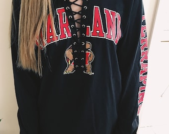 ANY SCHOOL** College Lace Up Long Sleeve T-shirt