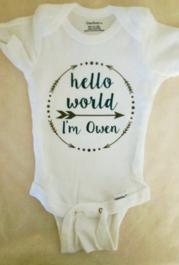 Download Personalized Boy's Hello World Onesie. Personalized