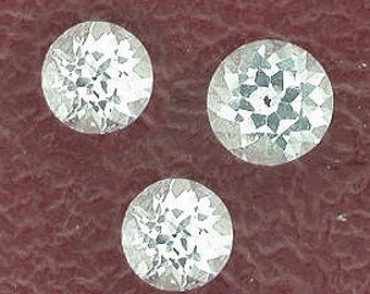 three 3.5 to 4.5 round light blue aquamarine gemstone