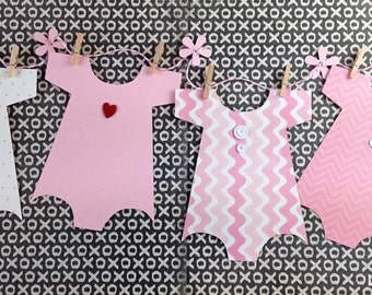 KIT Baby Shower Banner, Onesie Banner, Baby Shower Decoration,Baby Girl Onesie, Nursery Decoration, Shower Decor, Baby Shower Onesie Garland